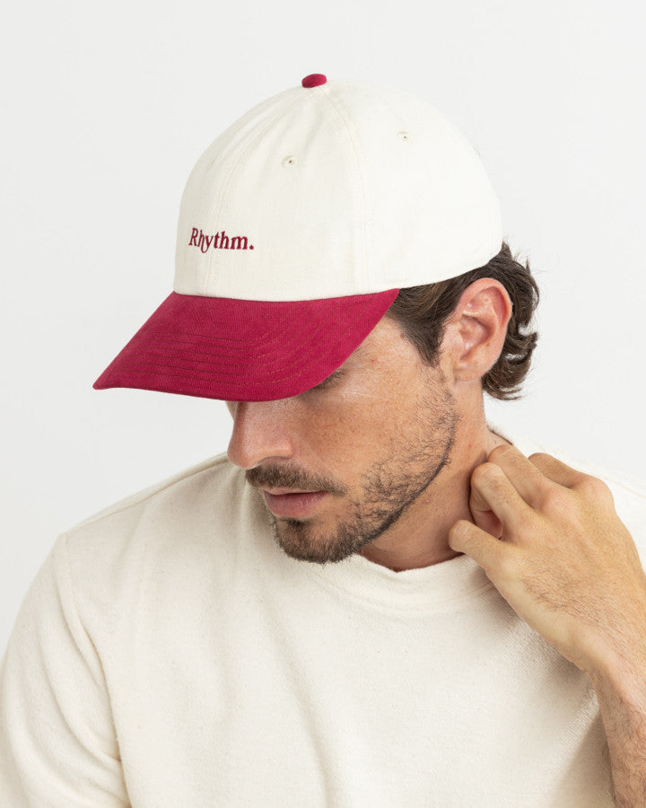 RHYTHM ESSENTIAL BRUSHED TWILL CAP - MERLOT