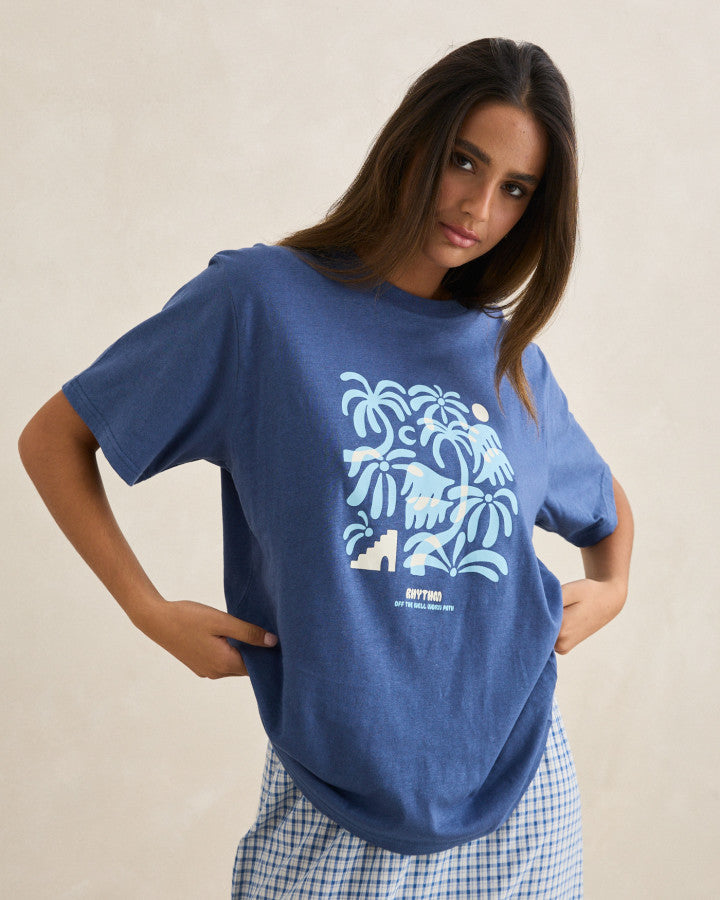 RHYTHM ISLAND OVERSIZED TEE - INDIGO