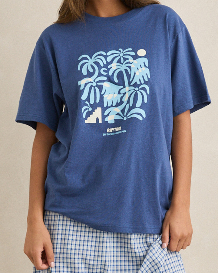 RHYTHM ISLAND OVERSIZED TEE - INDIGO
