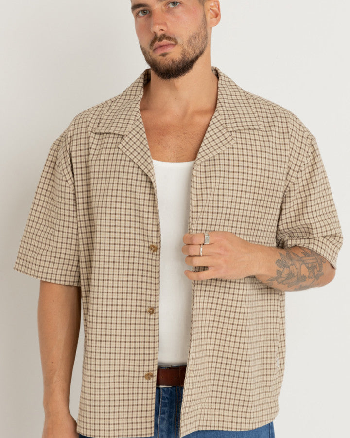 RHYTHM JEREMY CHECK SS SHIRT - ORHRE