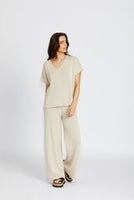 FLORENCE BOHEMIA BONNIE KNIT TOP - BISCUIT