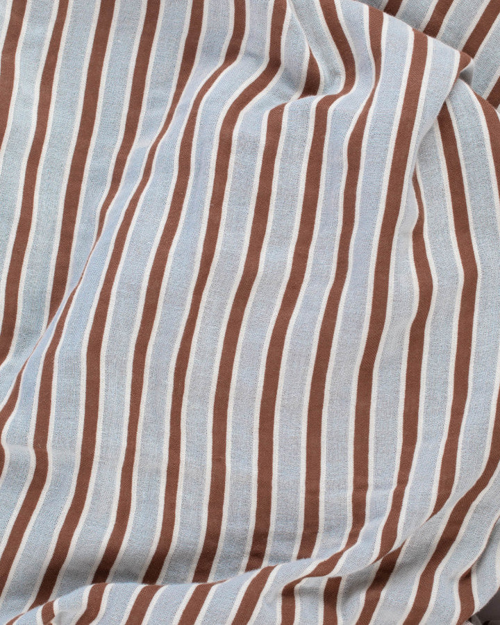 LAYDAYS LAGUNA BEACH TOWEL- SKY BLUE & MOCHA