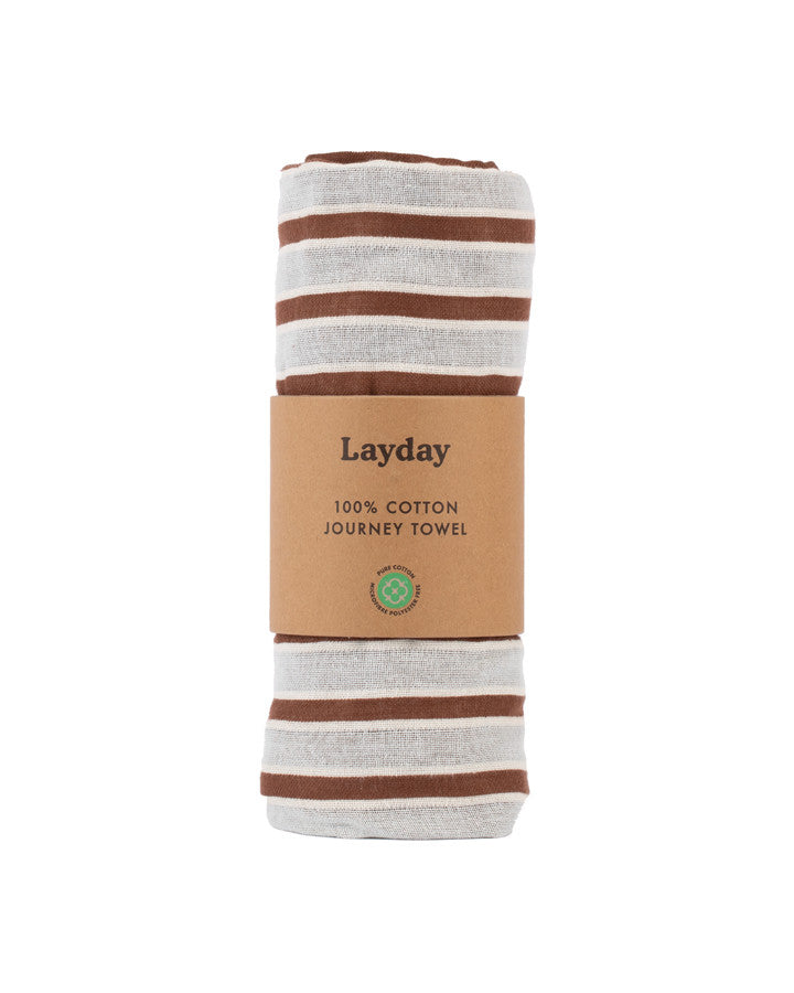 LAYDAYS LAGUNA BEACH TOWEL- SKY BLUE & MOCHA