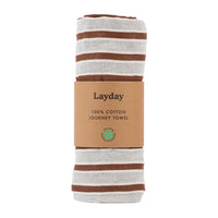 LAYDAYS LAGUNA BEACH TOWEL- SKY BLUE & MOCHA