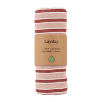 LAYDAYS LAGUNA BEACH TOWEL- PINK SAND & CHERRY