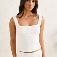 RHYTHM LIA BRODERIE TOP - WHITE