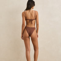 RHYTHM LILY RIB SOFT SIDE HOLIDAY PANT - CHOCOLATE