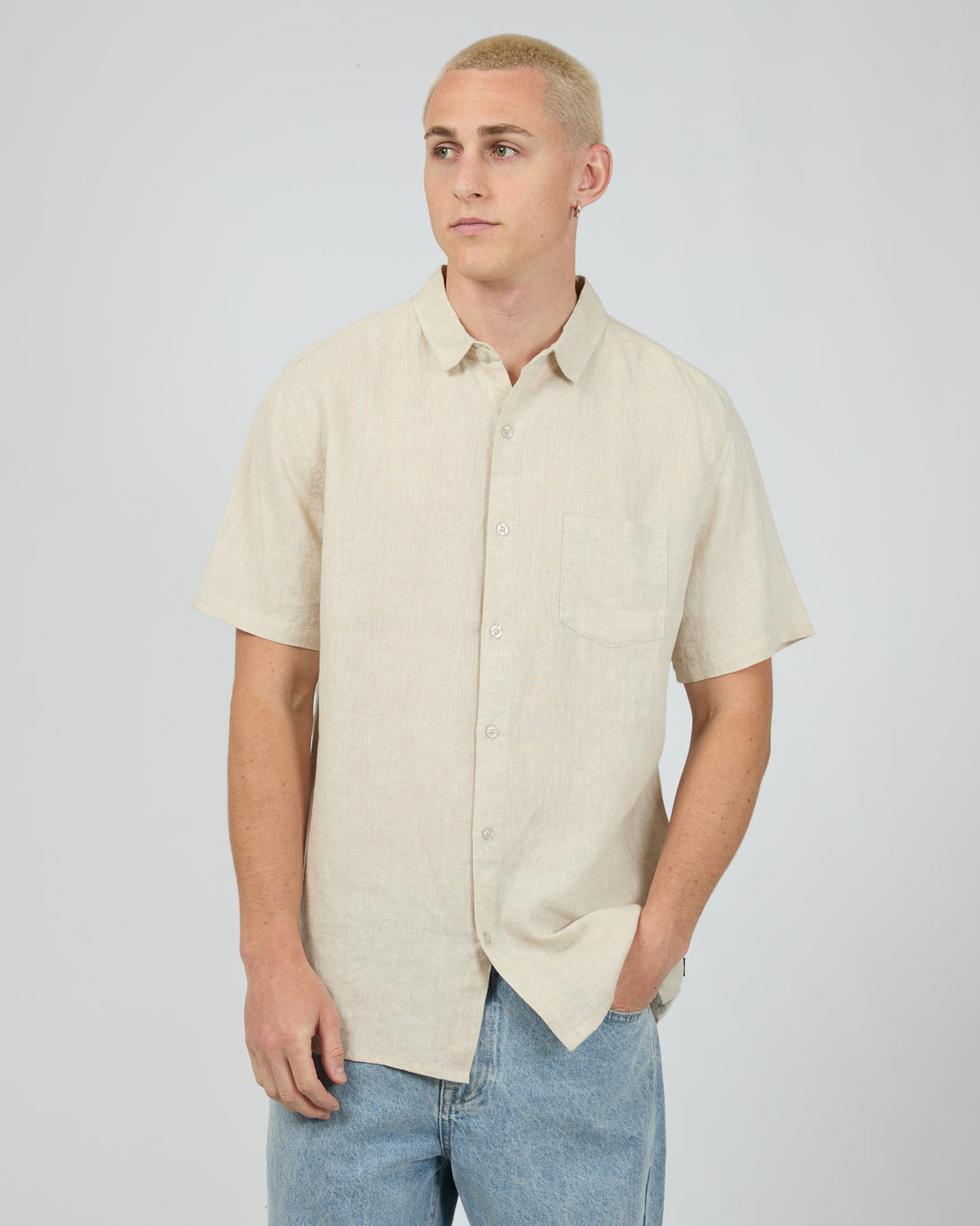 SILENT THEORY LINEN SS SHIRT II - NATURAL