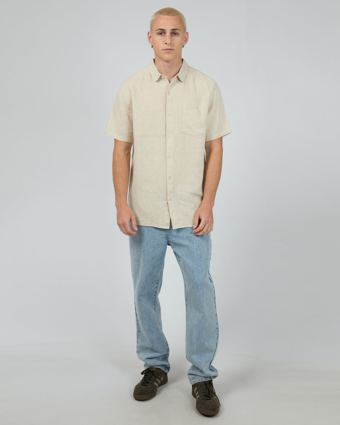 SILENT THEORY LINEN SS SHIRT II - NATURAL