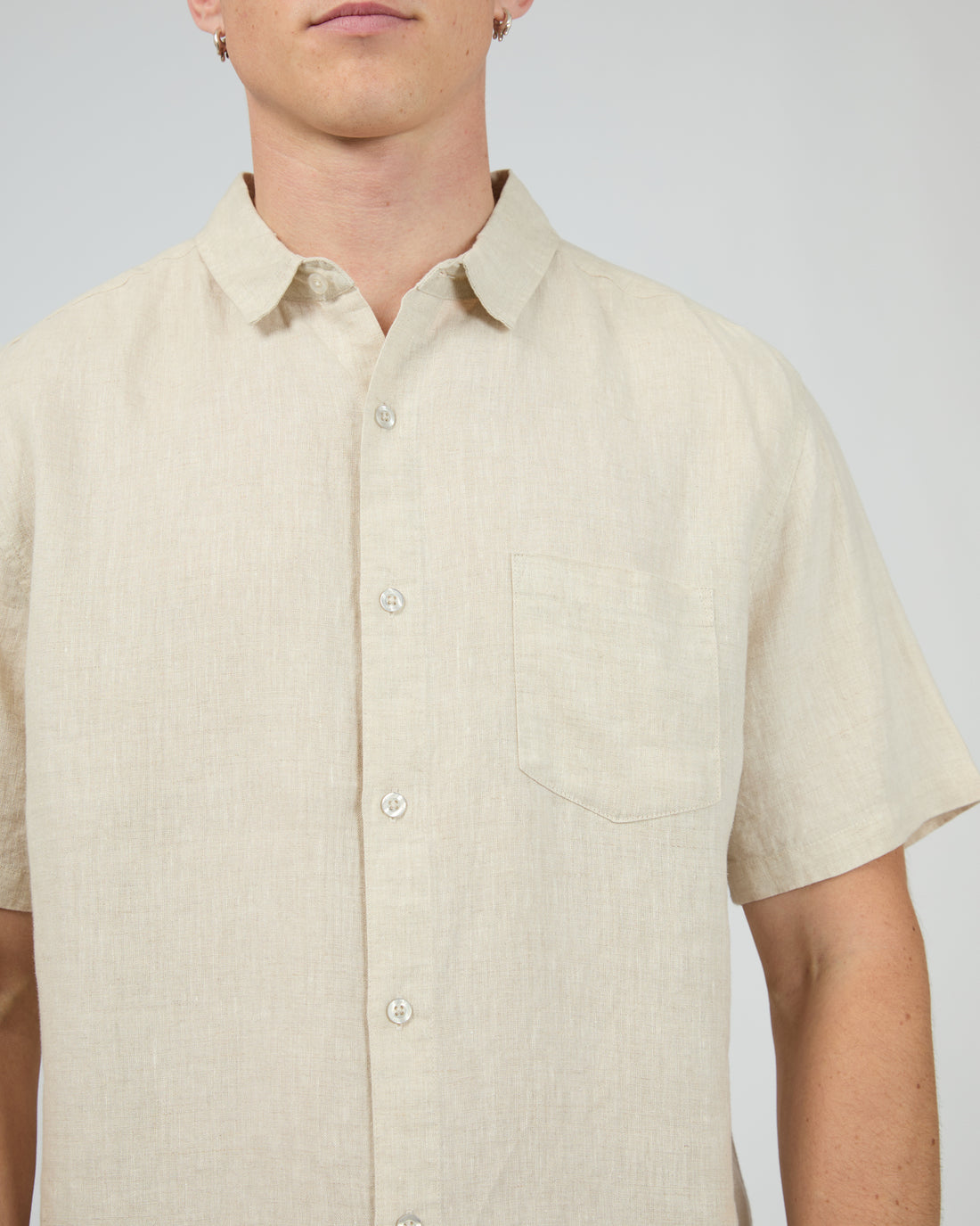 SILENT THEORY LINEN SS SHIRT II - NATURAL