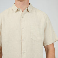 SILENT THEORY LINEN SS SHIRT II - NATURAL