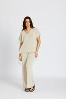 FLORENCE BOHEMIA BONNIE KNIT TOP - BISCUIT