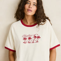 RHYTHM OCEANVIEW RINGER TEE - CHERRY