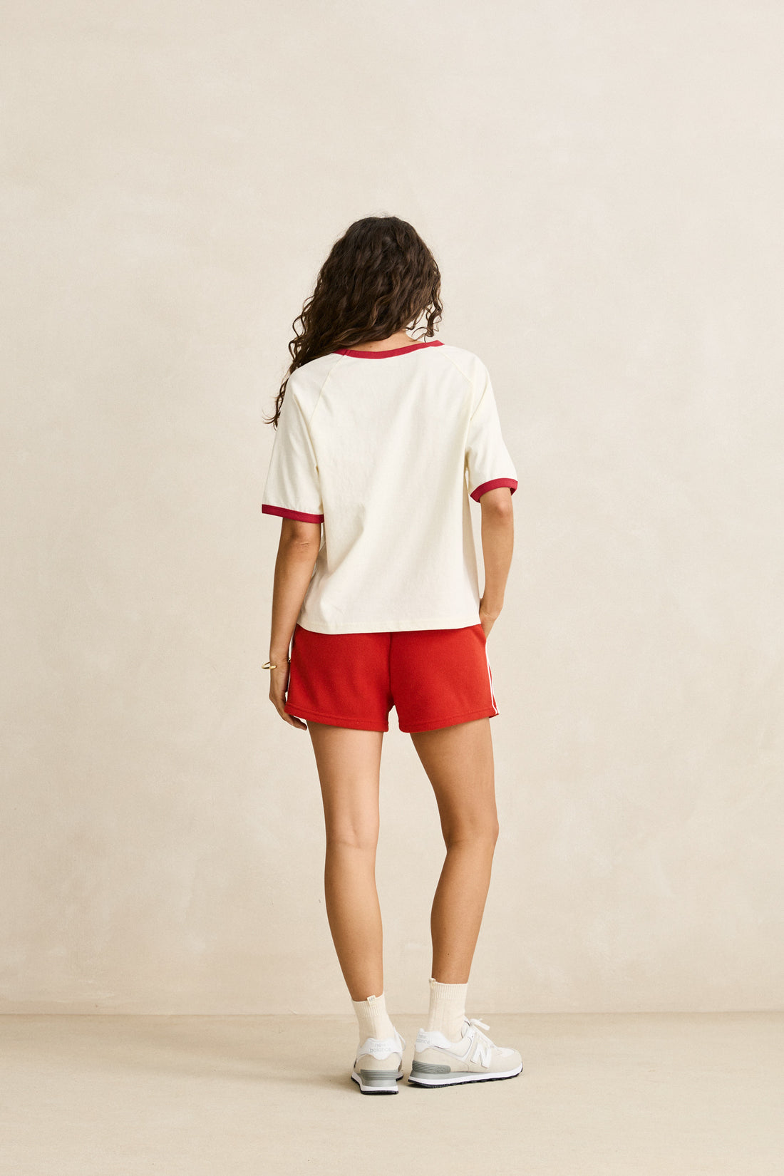 RHYTHM OCEANVIEW RINGER TEE - CHERRY