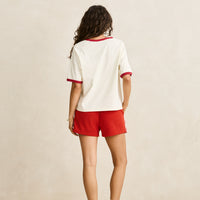 RHYTHM OCEANVIEW RINGER TEE - CHERRY