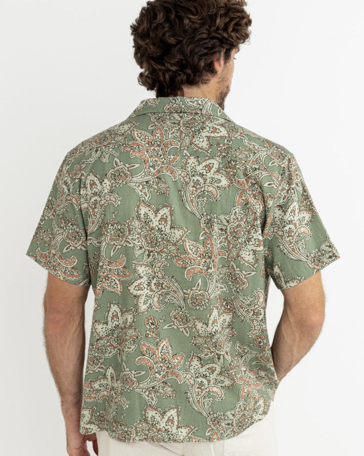 RHYTHM PAISLEY SHORT SLEEVE SHIRT - GREEN TEA