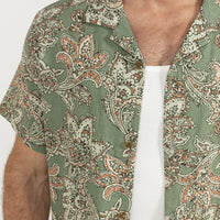 RHYTHM PAISLEY SHORT SLEEVE SHIRT - GREEN TEA