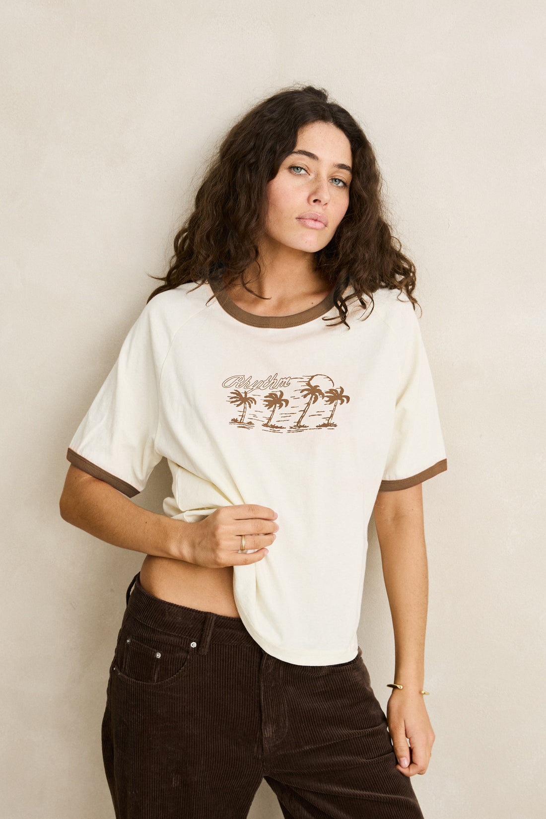 RHYTHM PALMA PRINTED TEE - BROWN