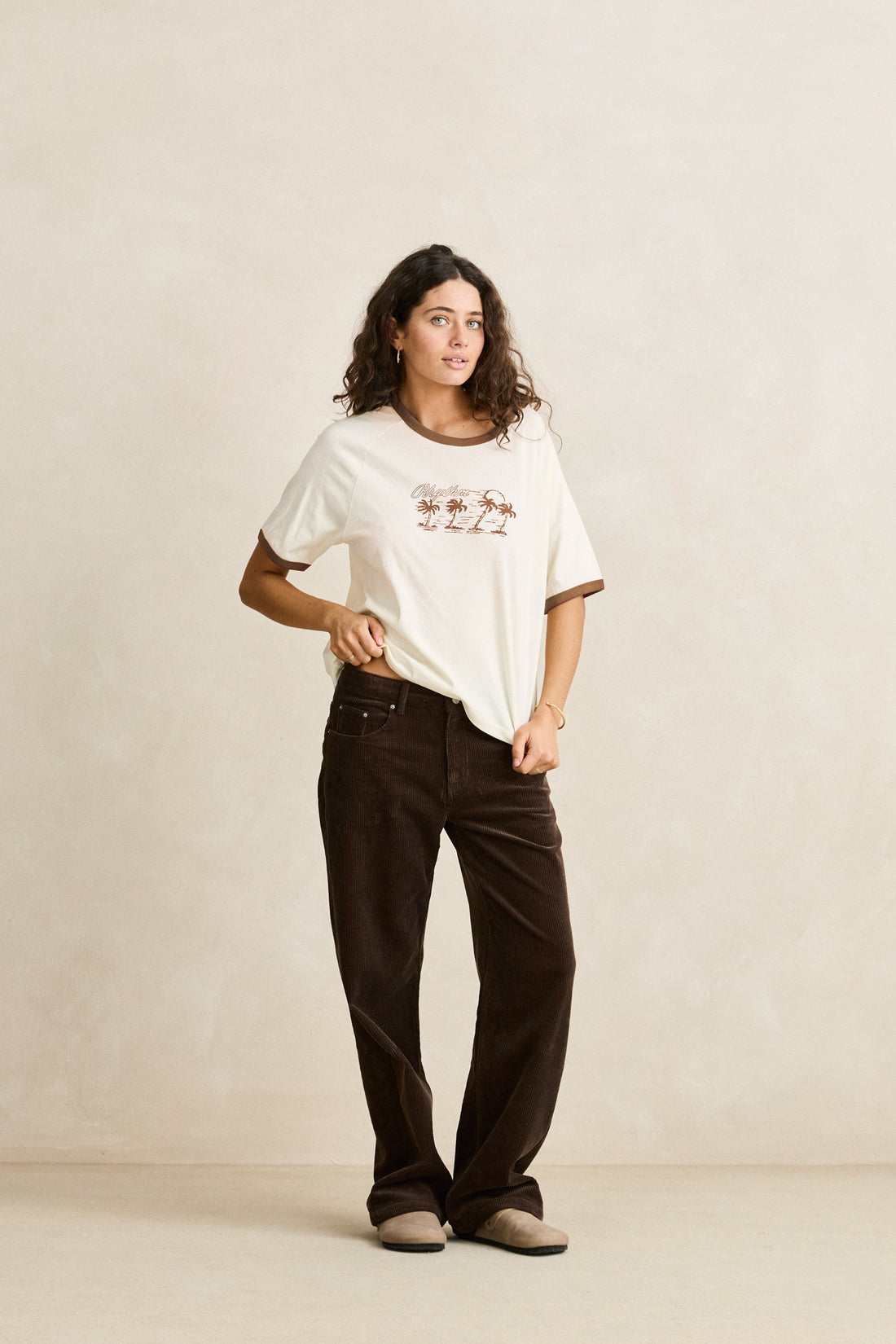 RHYTHM PALMA PRINTED TEE - BROWN