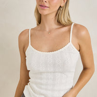 RHYTHM POINTELLE TANK - CREAM