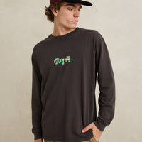 RHYTHM RADIO SOUNDS VINTAGE LS T-SHIRT - VINTAGE BLACK