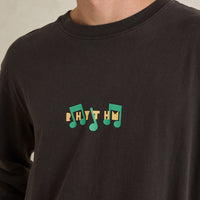 RHYTHM RADIO SOUNDS VINTAGE LS T-SHIRT - VINTAGE BLACK
