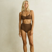 RHYTHM REEF CROP TOP - CHOCOLATE