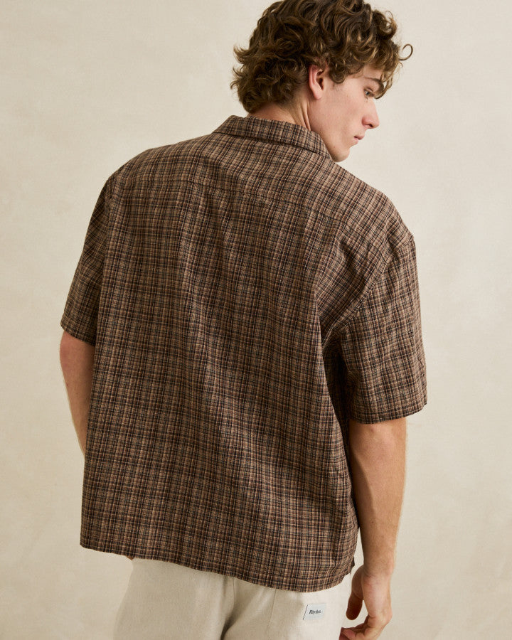 RHYTHM RELAXED BRADY CHECK SS SHIRT - COFFEE