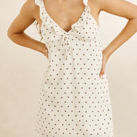 RHYTHM SANDY RUFFLE MINI DRESS - CREAM