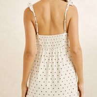 RHYTHM SANDY RUFFLE MINI DRESS - CREAM