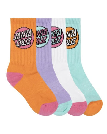 SANTA CRUZ OTHER DOT CREW SOCK 4 PACK