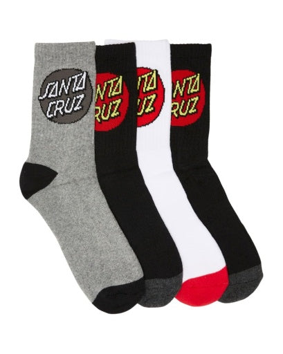SANTA CRUZ. CLASSIC DOT CREW SOCK 4 PACK - MULTI