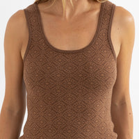 RHYTHM SUNSET SCOOP NECK KNIT TANK - CHOCOLATE