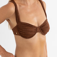 RHYTHM SUNSET SOFT STRAP BALCONETTE TOP - CHOCOLATE