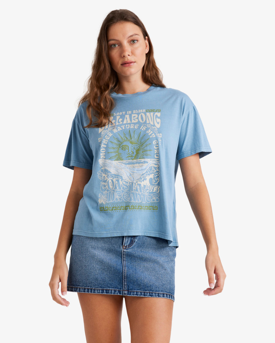 BILLABONG WOMENS LOST IN BLISS SHIRT - BLUE SHADOW