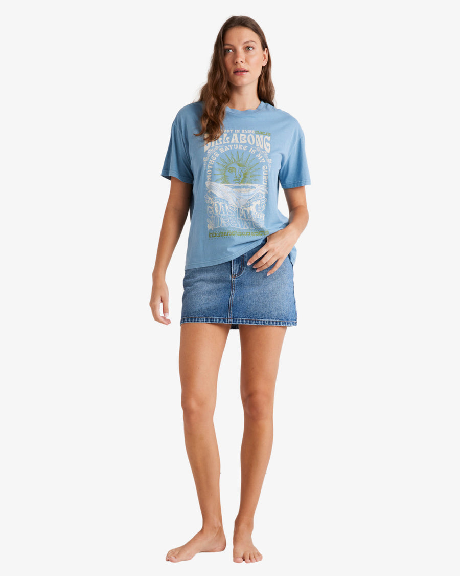 BILLABONG WOMENS LOST IN BLISS SHIRT - BLUE SHADOW