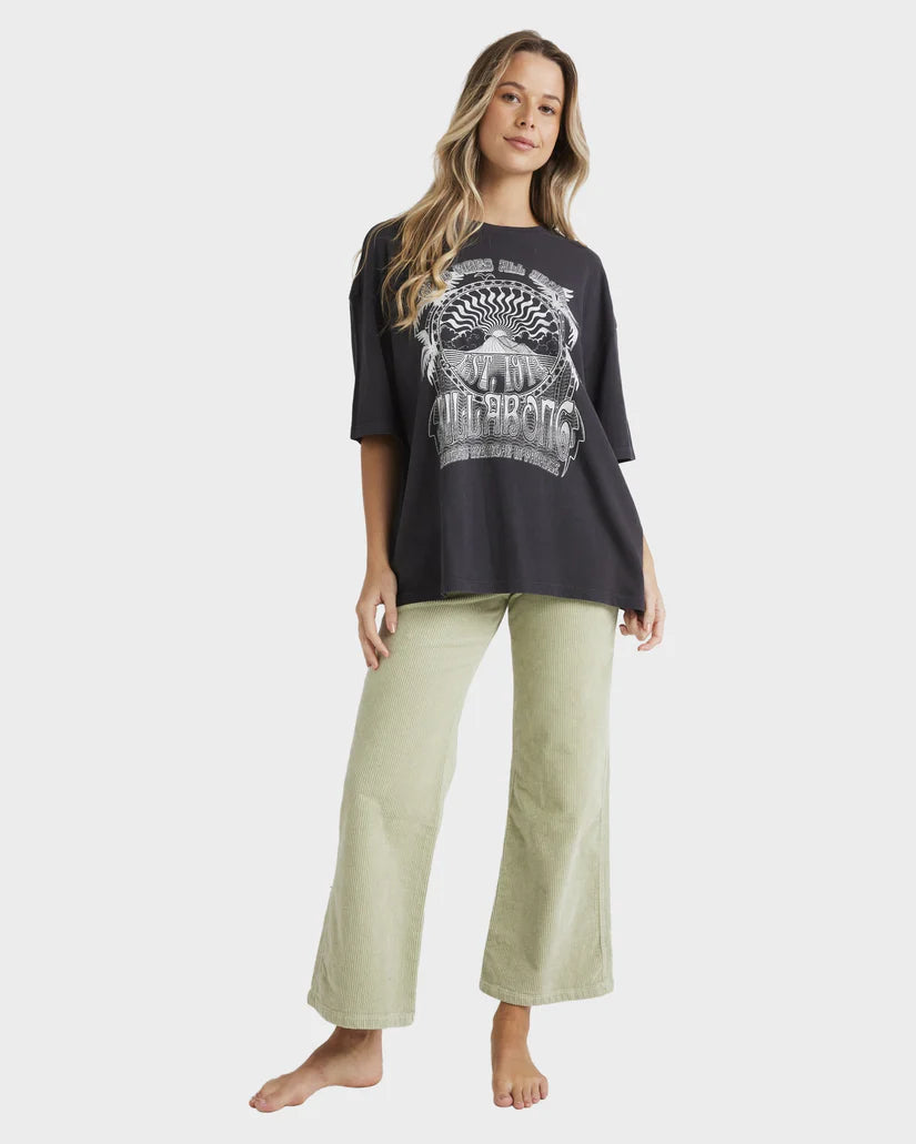 BILLABONG WOMENS PALM CLASSICS T-SHIRT - OFF BLACK