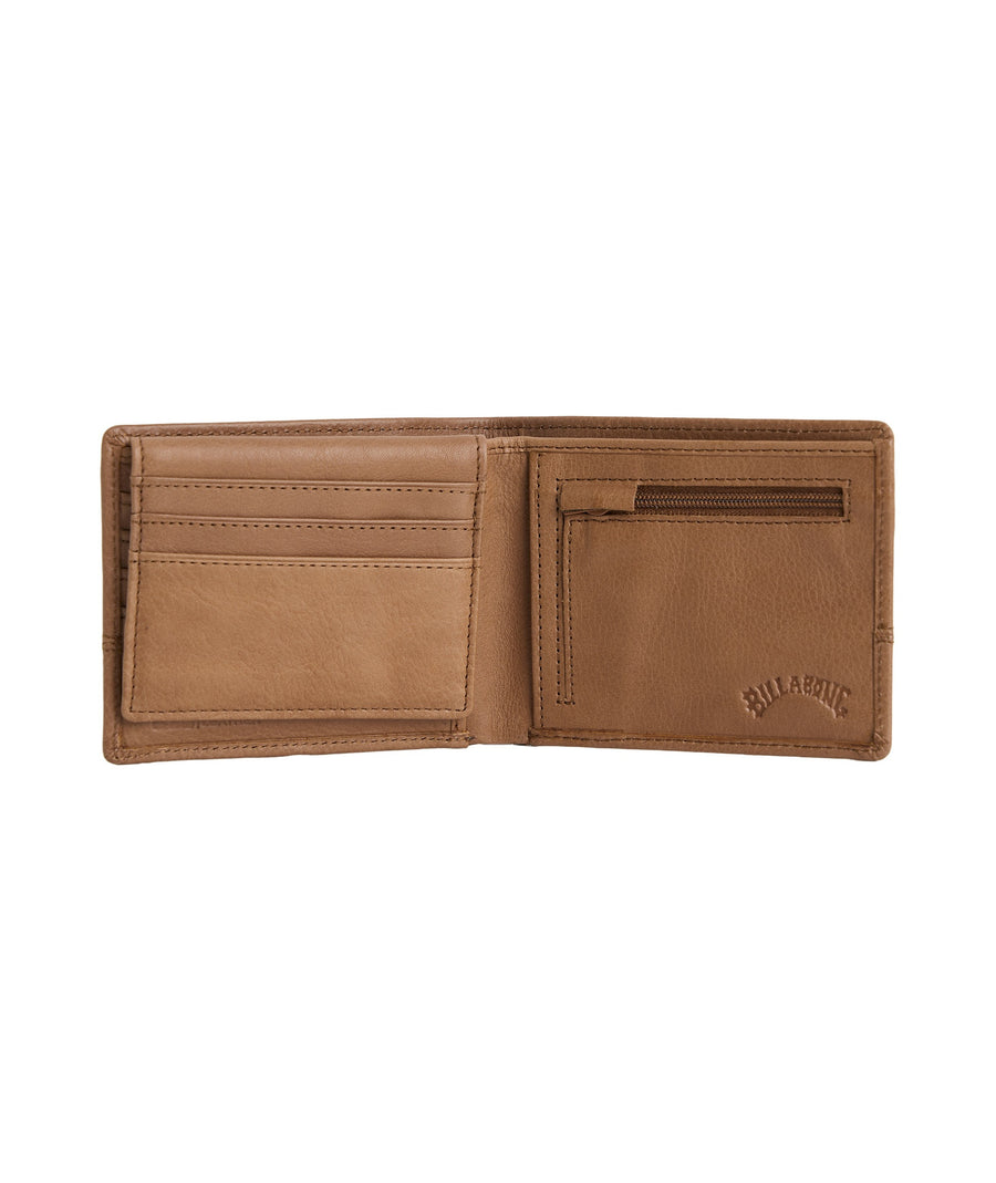 BILLABONG DIMENSION 2IN1 LEATHER WALLET - TAN