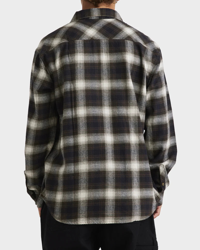 BILLABONG MENS COASTLINE FLANNEL SHIRT - CHOCOLATE