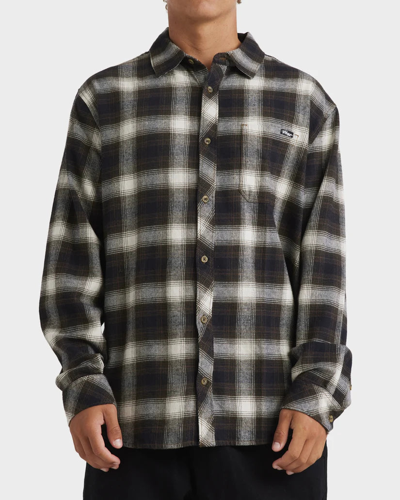 BILLABONG MENS COASTLINE FLANNEL SHIRT - CHOCOLATE