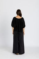 FLORENCE BOHEMIA DAISY TOP - BLACK