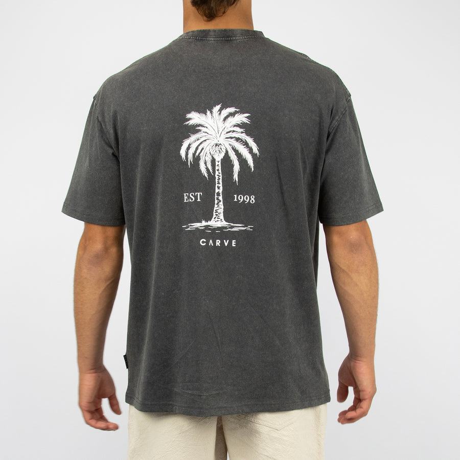 CARVE ARECA OVERSIZED TEE - WASHED CHARCOAL