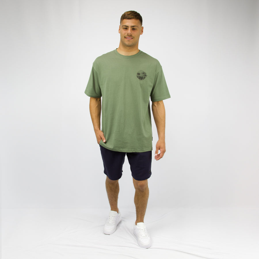 CARVE EVENTIDE OVERSIZED TEE - MOSS GREEN
