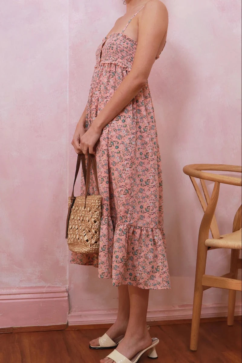 SLIDE SHOW MAE MIDI DRESS - PINK