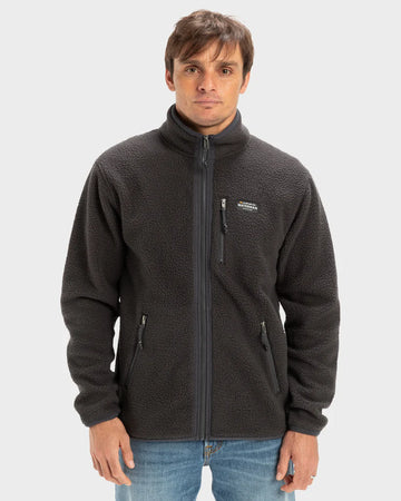 QUIKSILVER MENS HOOK ZIP UP FLEECE - PHANTOM
