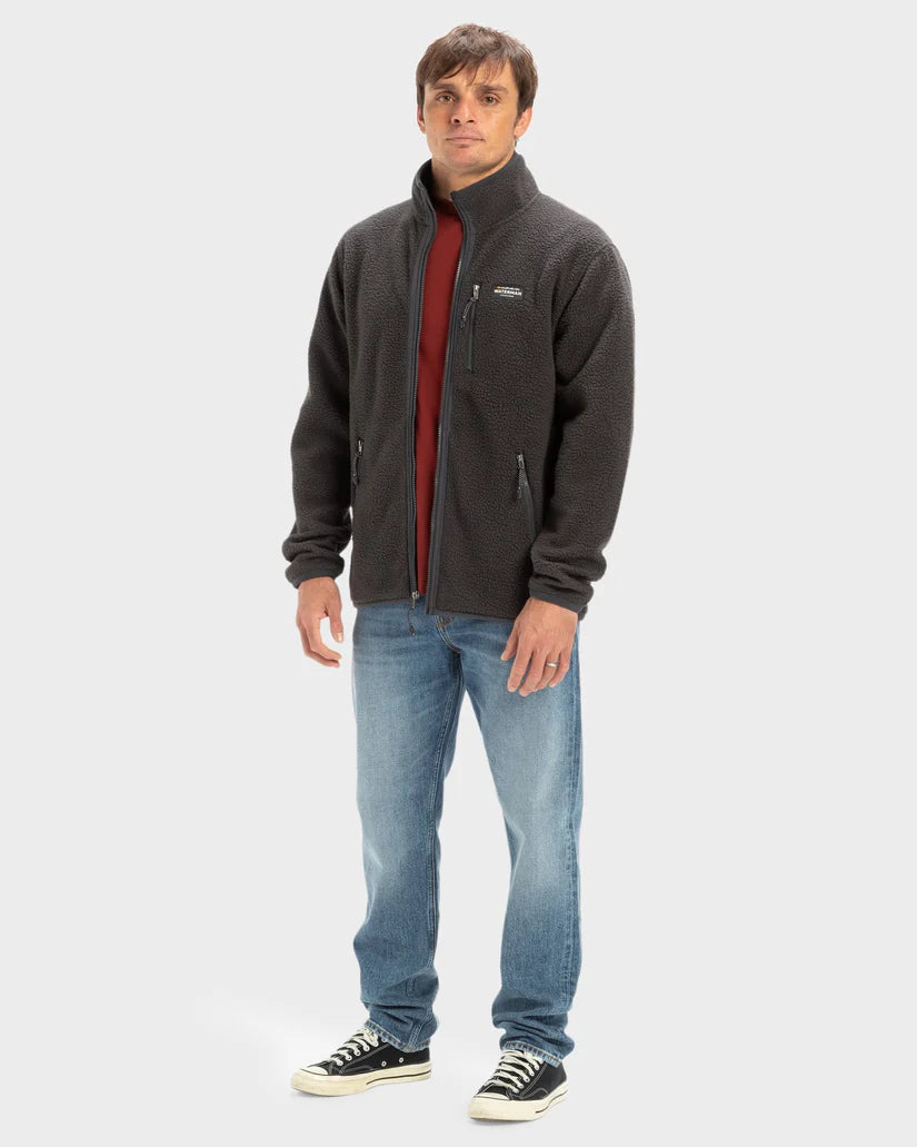 QUIKSILVER MENS HOOK ZIP UP FLEECE - PHANTOM