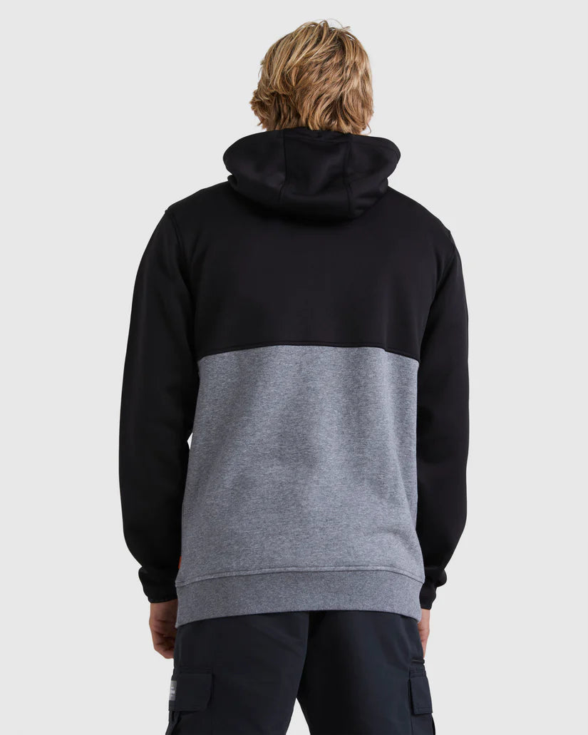 QUIKSILVER MENS BURNZ ZIP THRU HOODIE - BLACK/GREY