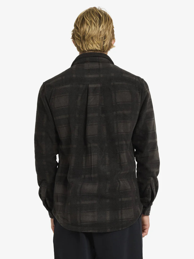 QUIKSILVER MENS NORTH SEA EXPEDITION LONG SLEEVE SHIRT - ESPRESSO NORTH SEA