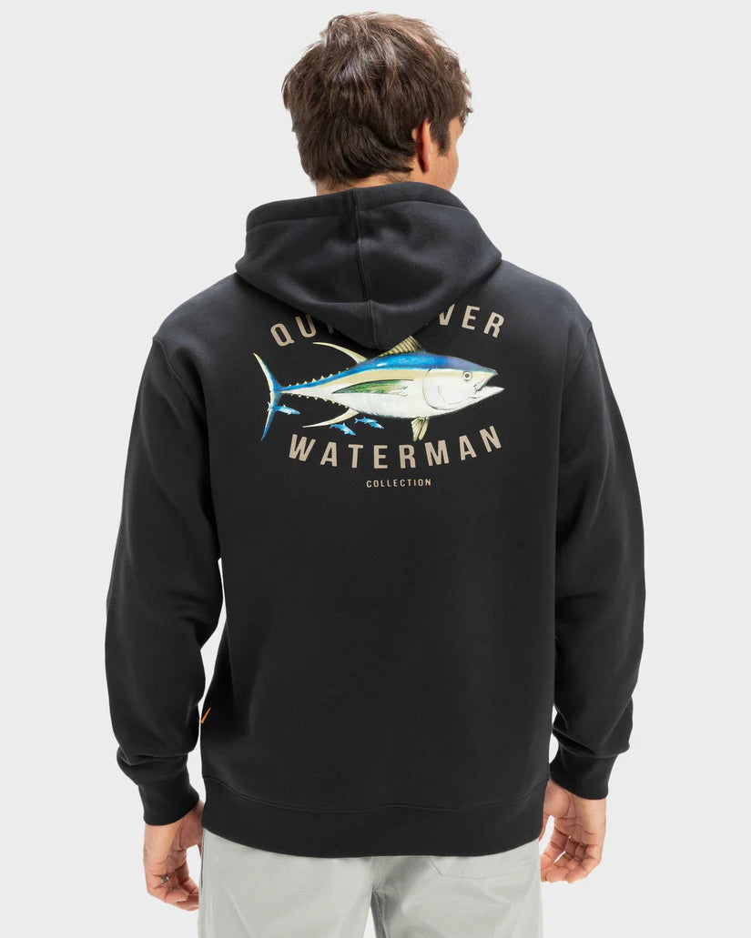 QUIKSILVER MENS YELLOW FINS HOODIE - BLACK