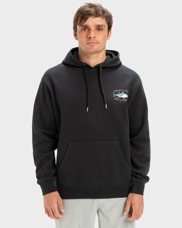 QUIKSILVER MENS YELLOW FINS HOODIE - BLACK